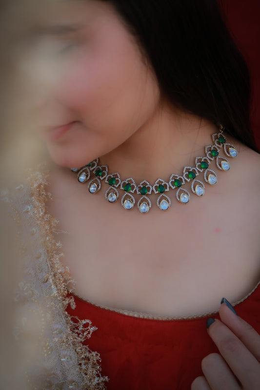 Ilhan Green Polki Necklace