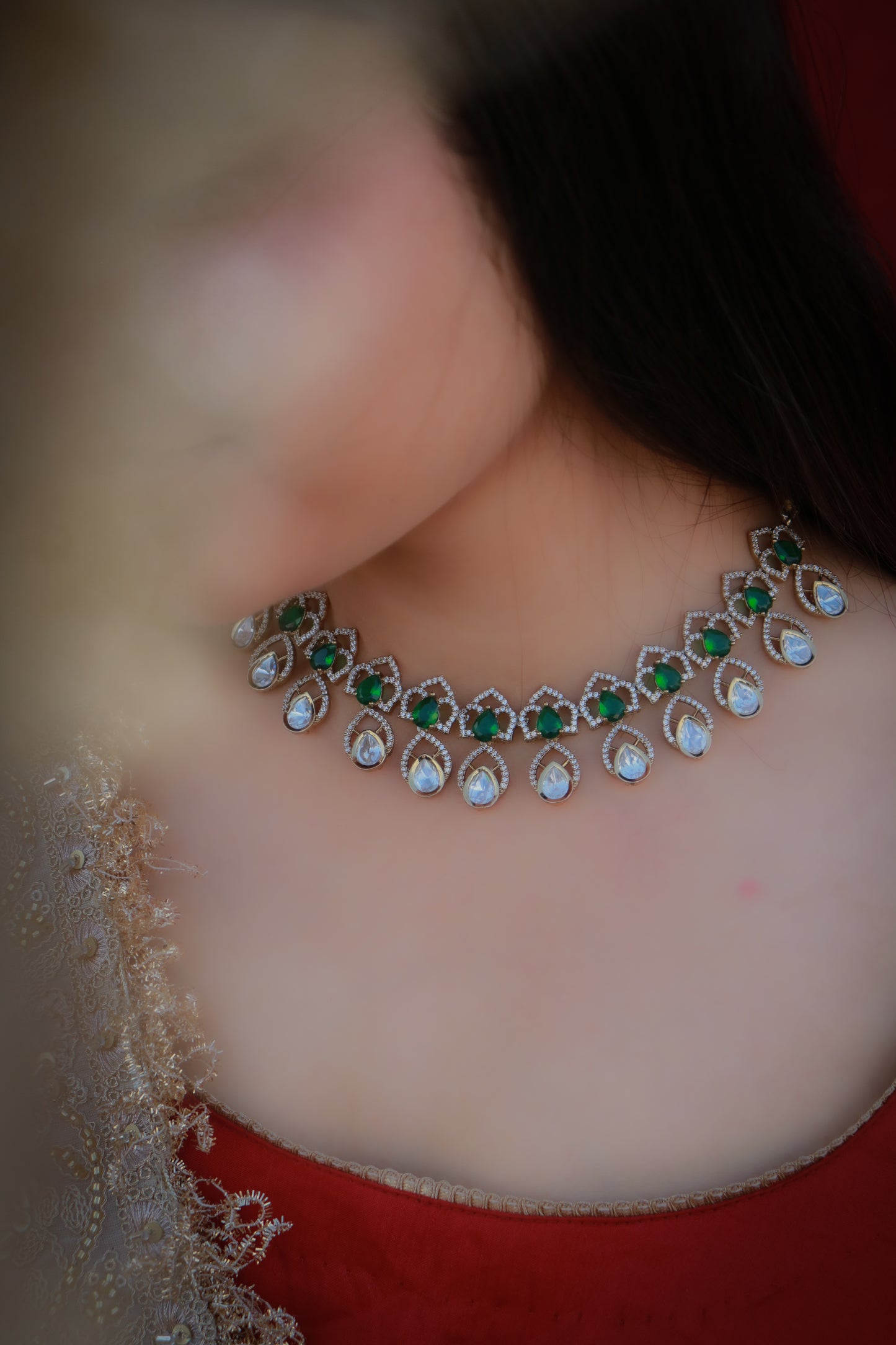 Ilhan Green Polki Necklace