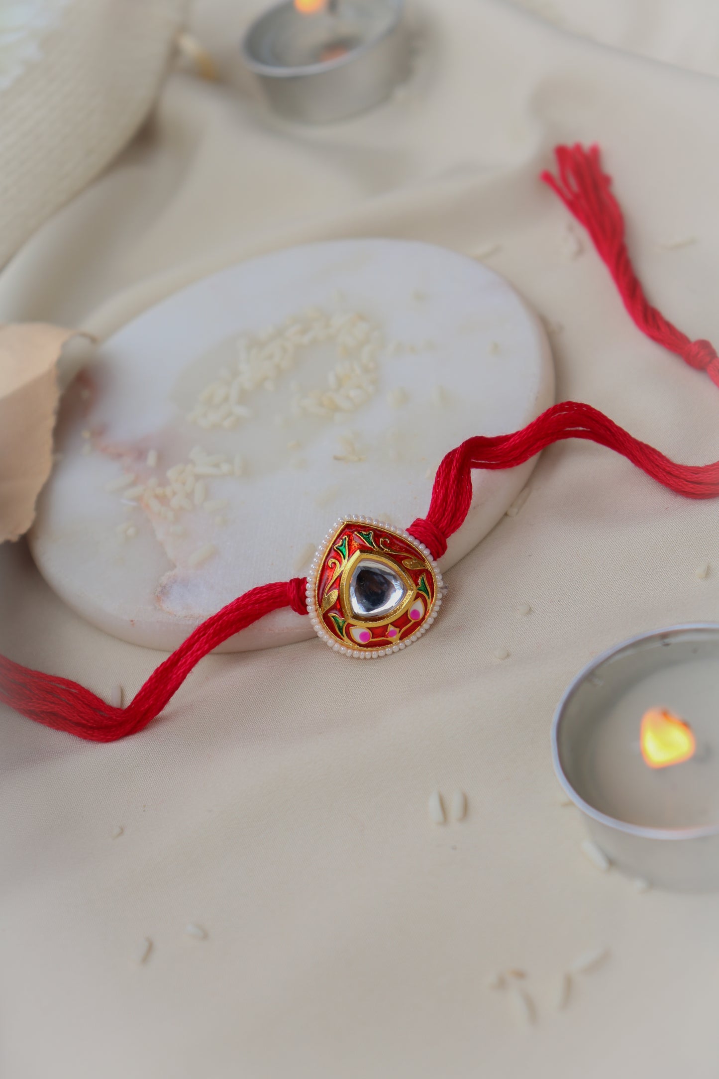 Reem Red Meenakari Rakhi