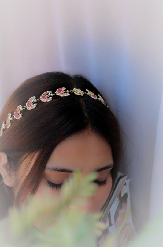 Erene Pink Kundan Headband