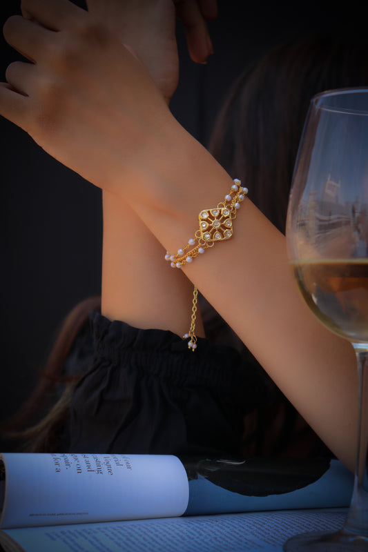 Lenka Kundan Pearls Bracelet