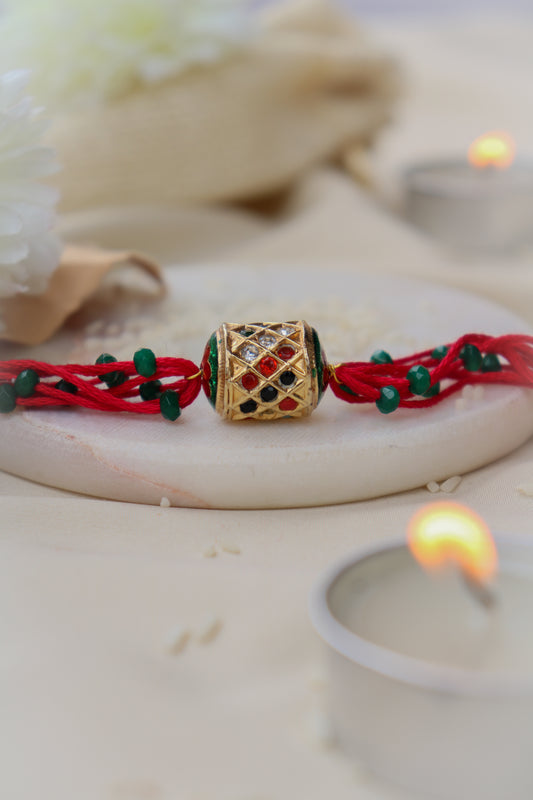 Minnie Multicolored Beaded Rakhi