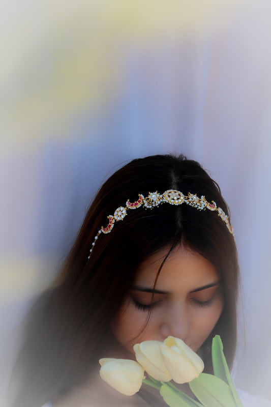 Limaaz Kundan Pink Headband