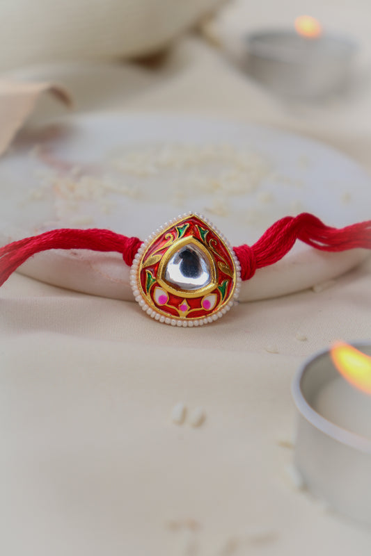Reem Red Meenakari Rakhi