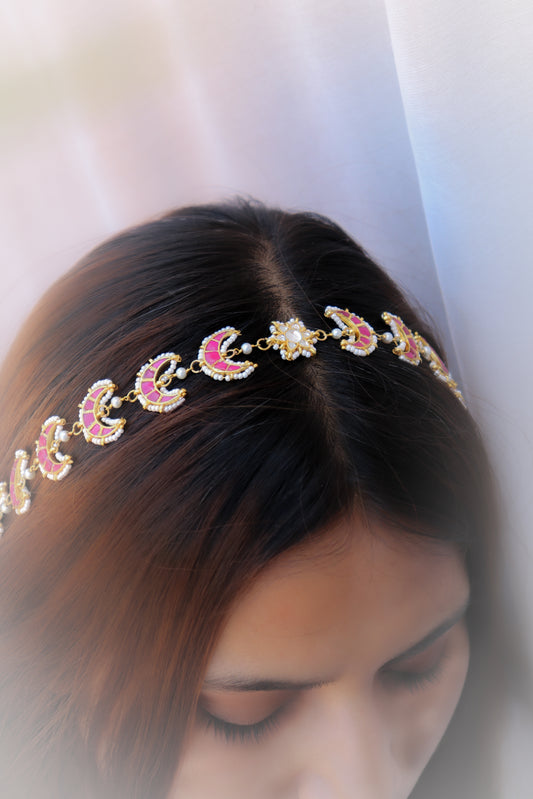 Erene Pink Kundan Headband