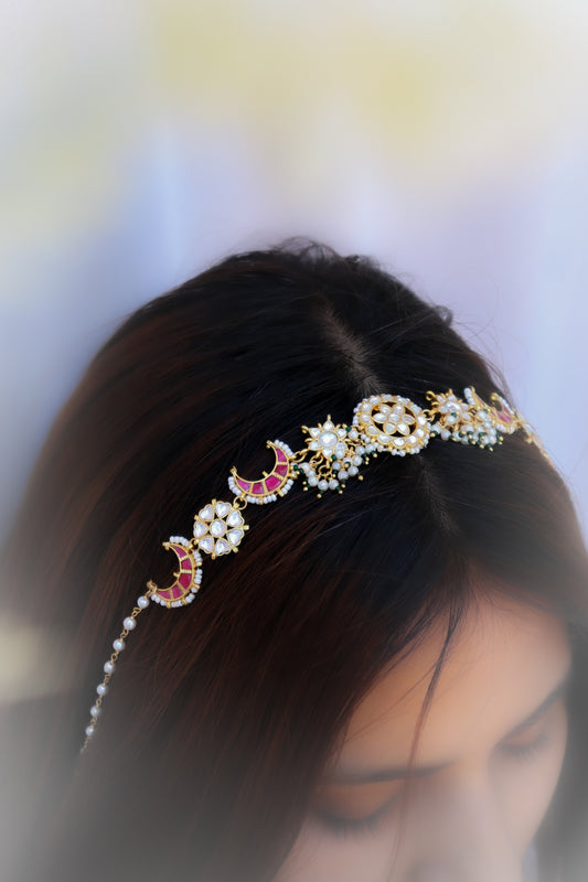 Limaaz Kundan Pink Headband