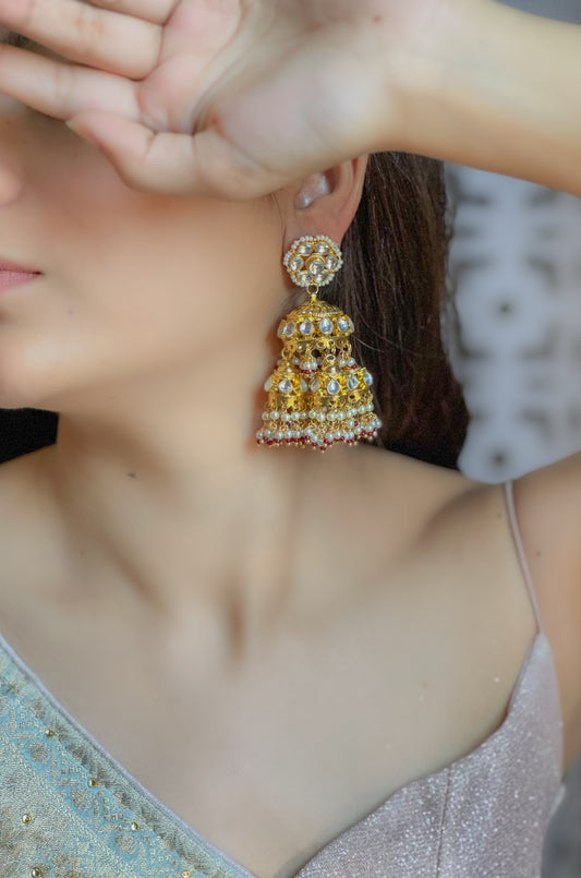 Anisa Kundan Jhumka Earrings
