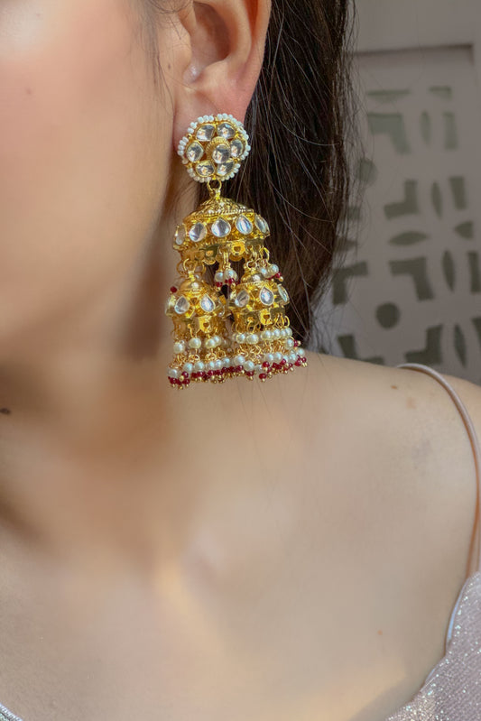 Anisa Kundan Jhumka Earrings