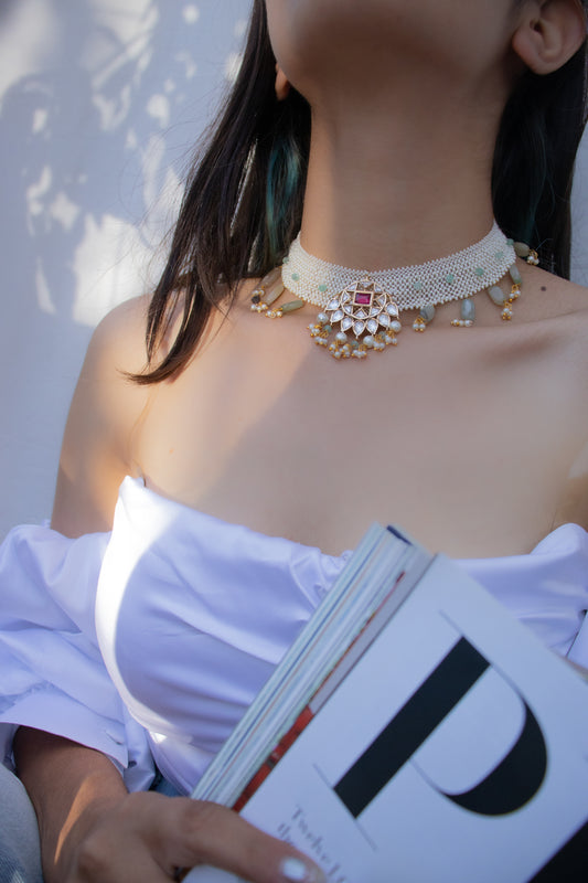 Eloise Pastel Kundan Necklace