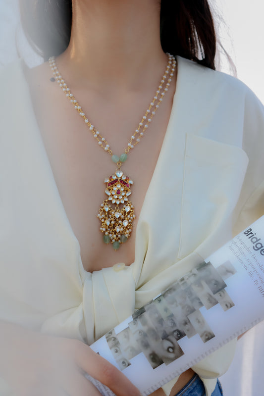 Fizaa Kundan Pendant Necklace