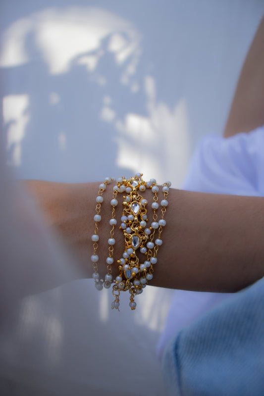 Barbas Kundan Pearl Bracelet