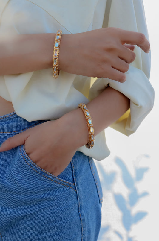 Adab Kundan Bangle - Pair of 2