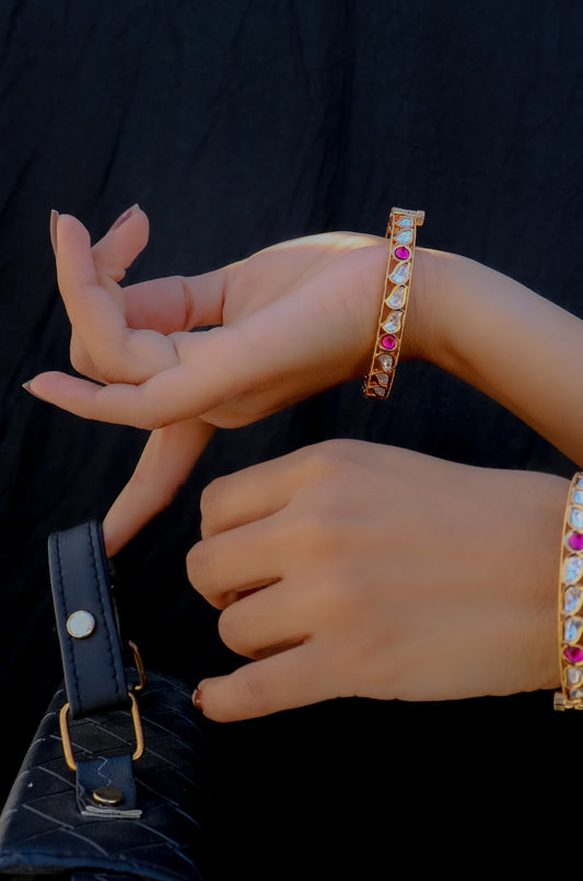 Almas Kundan Bangles - Pair of 2