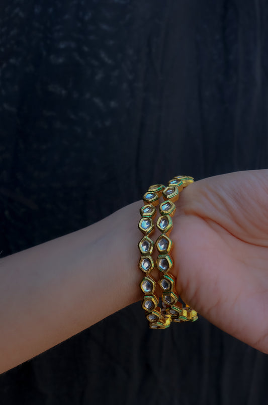 Alima Kundan Bangles - Pair of 2