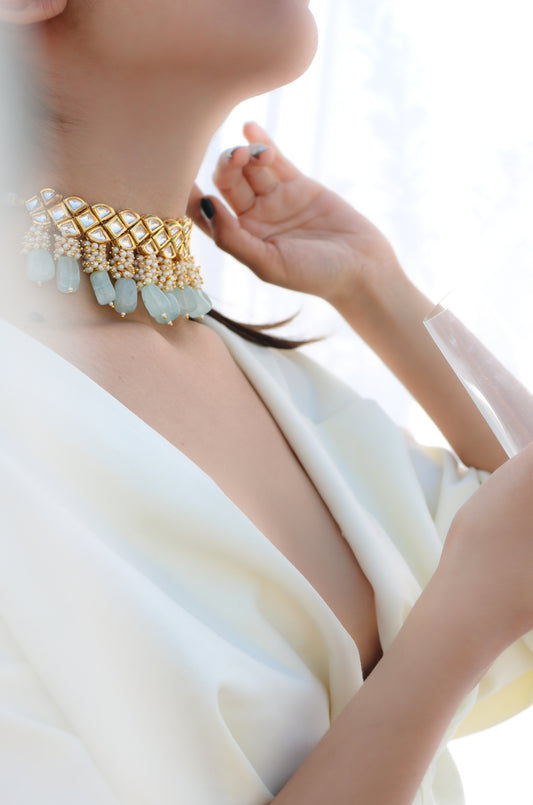 Millie Mint Kundan Necklace