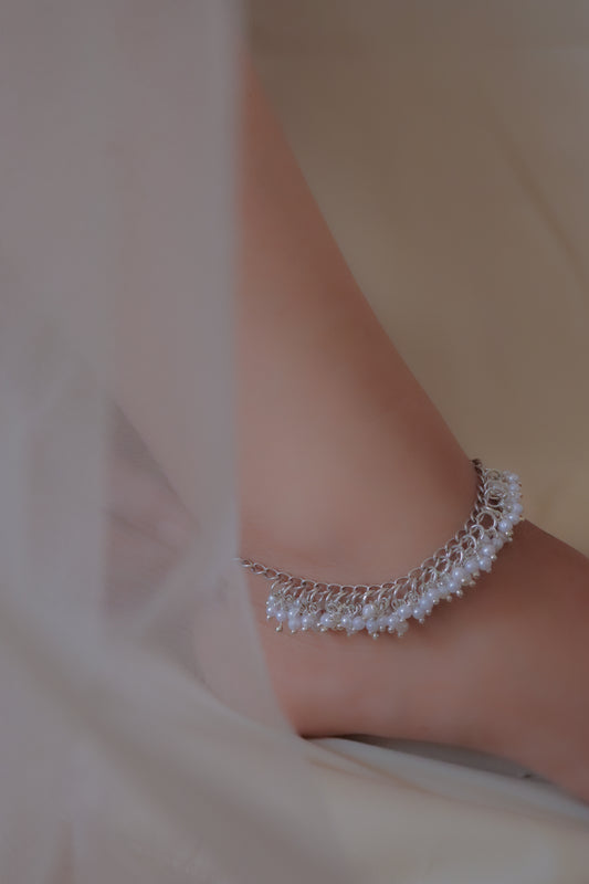 Silver Bloom Anklets - Pair of 2