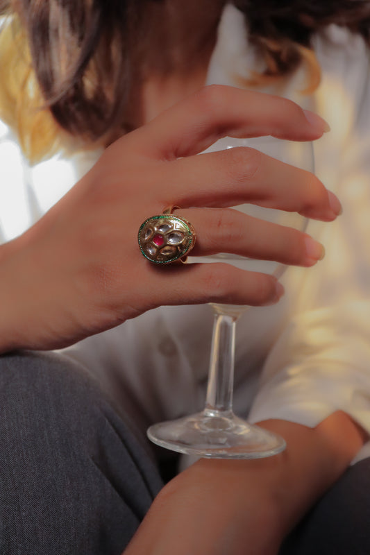 Kundan Mottle Ring