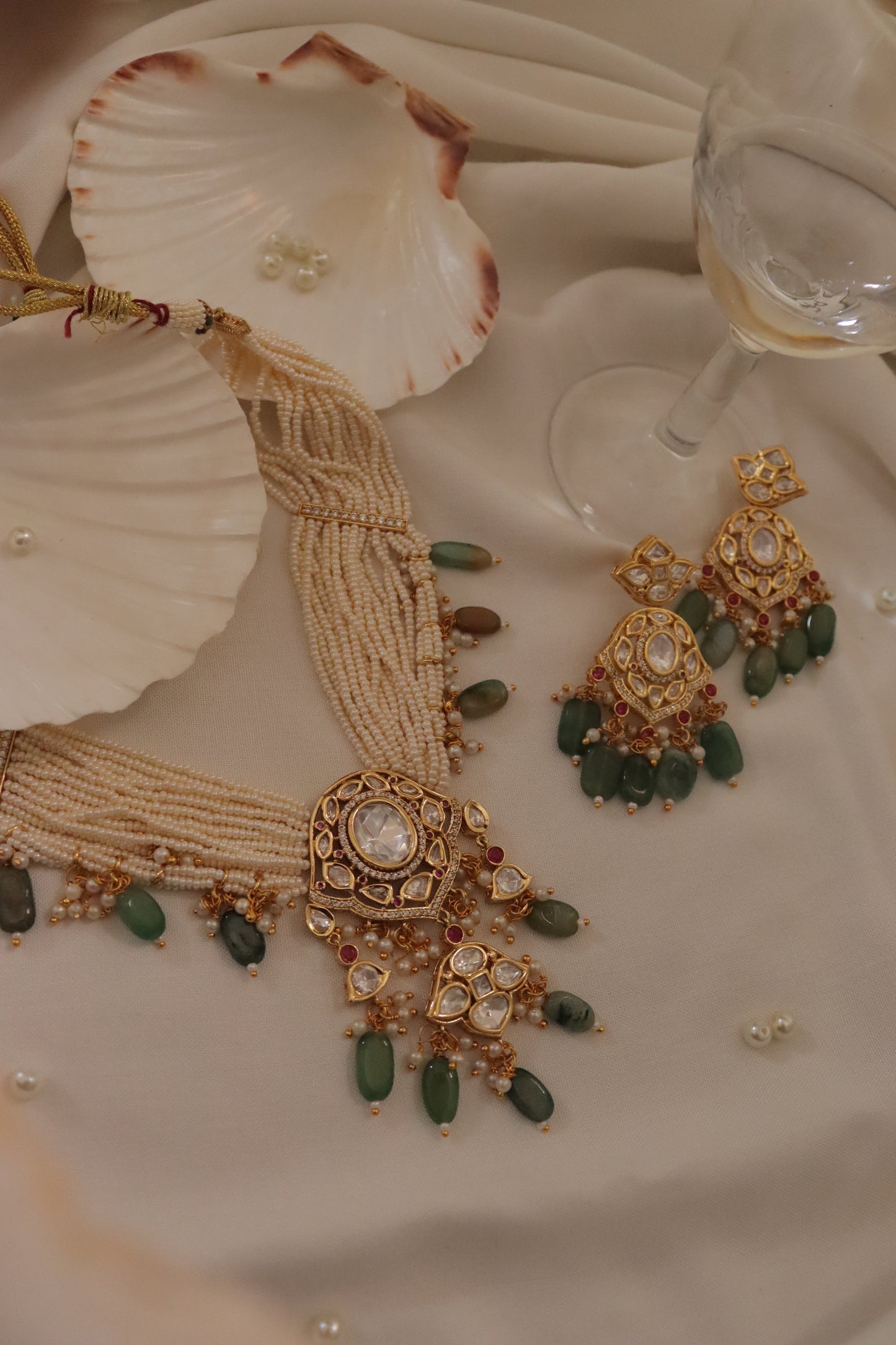 Ramada Green Necklace and Maangtikka Set