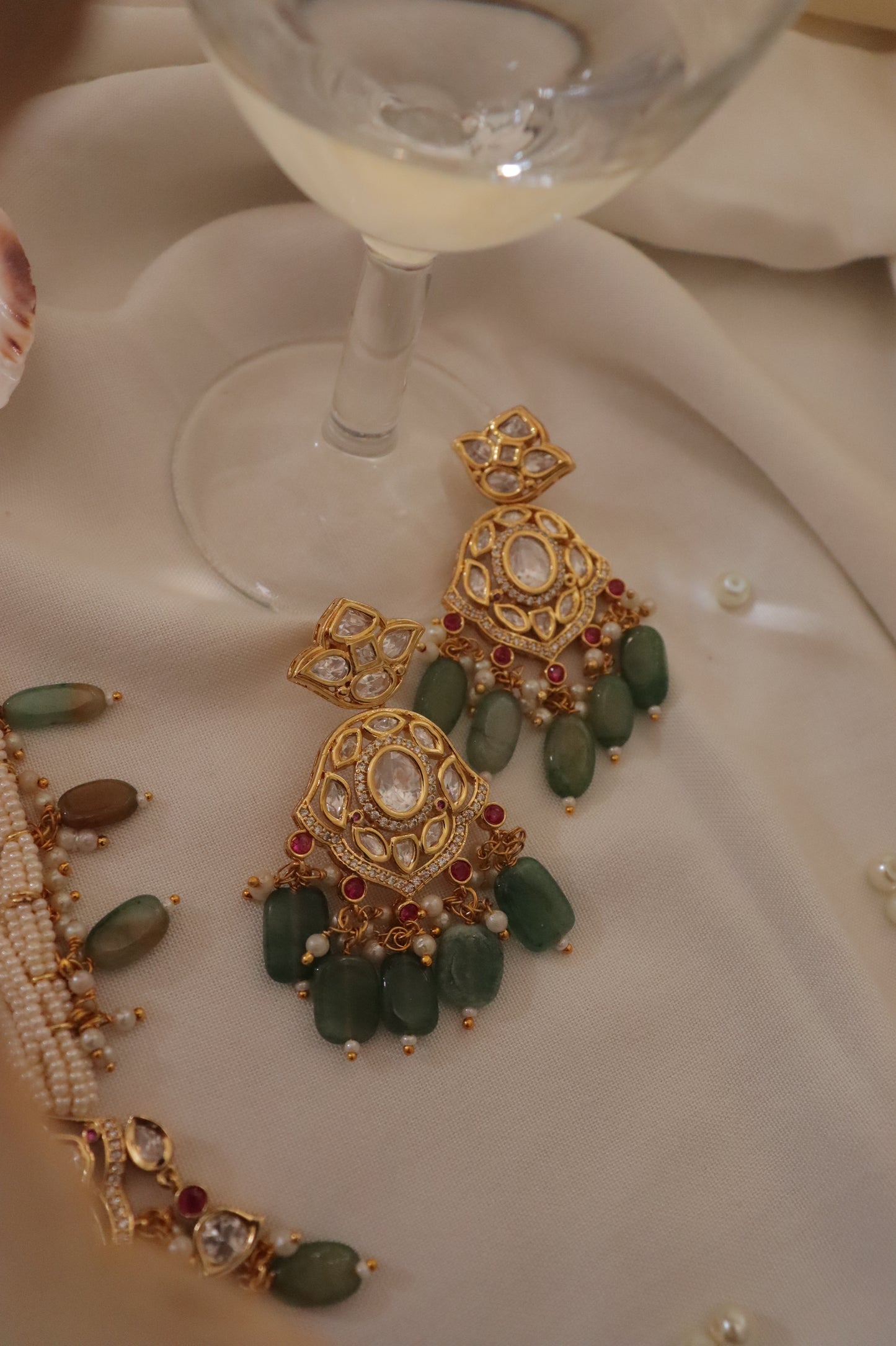 Ramada Green Necklace and Maangtikka Set