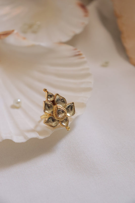 Kundan Leaf Ring