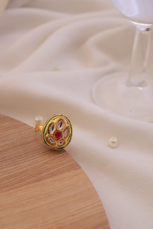 Kundan Mottle Ring