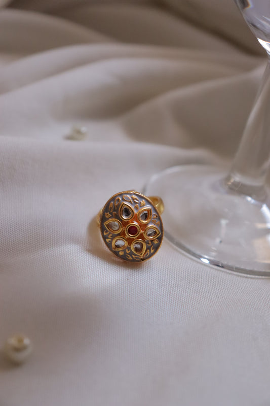 Kundan Fleur Ring