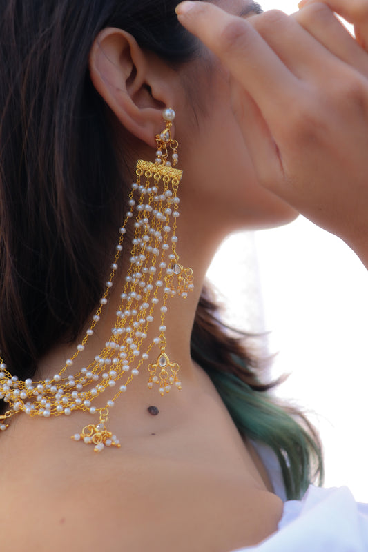 Nasheed Kundan Pearl Earrings