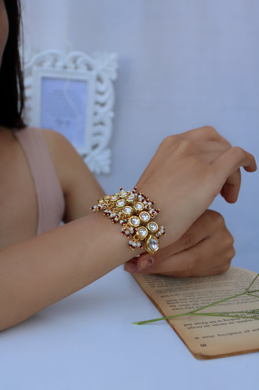 Nimrit Kundan Red Bracelet