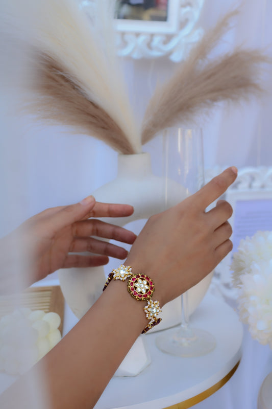 Atira Kundan Red Bracelet