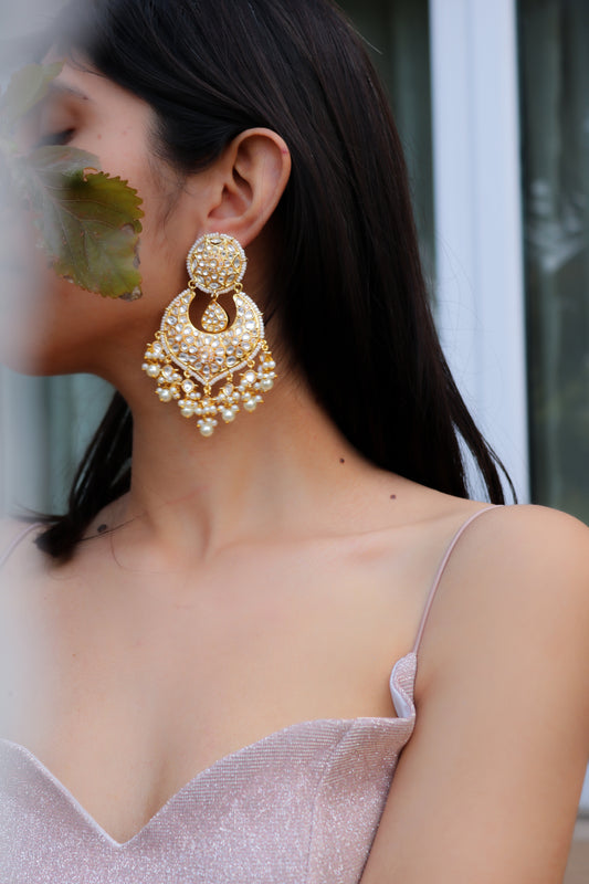 Famir Kundan Chandbali Earrings