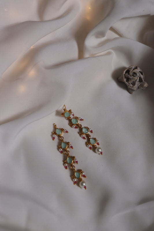 Samah Turquoise Danglers