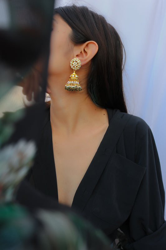 Simona Green Jhumka Earrings