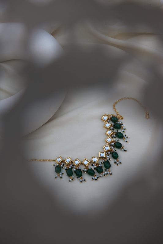 Jeren Green Kundan Choker Necklace