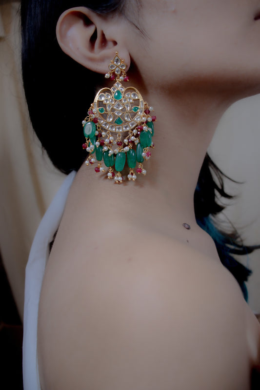 Taabeer Kundan Chandbali Earrings