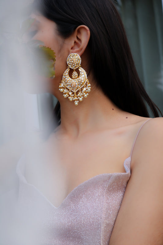 Famir Kundan Chandbali Earrings