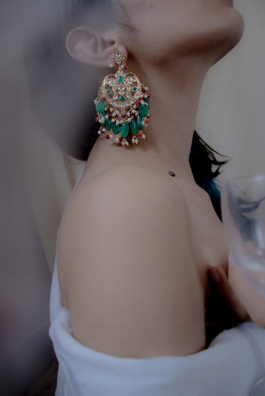 Taabeer Kundan Chandbali Earrings