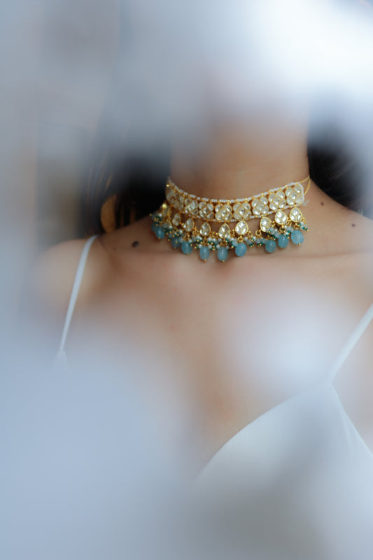 Osman Kundan Blue Choker Necklace