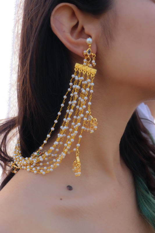 Nasheed Kundan Pearl Earrings