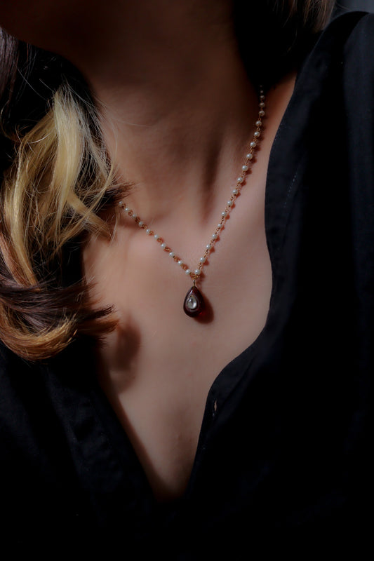 Amber Pendant Necklace