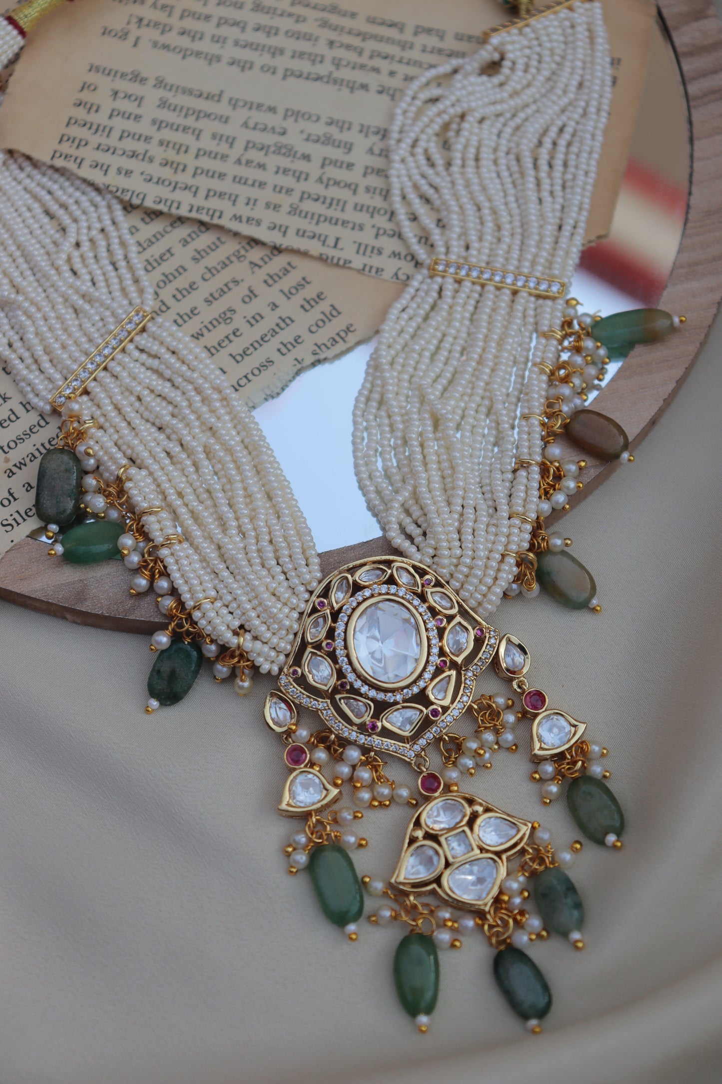 Ramada Green Necklace and Maangtikka Set