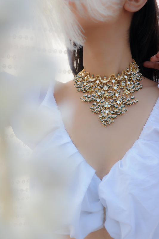 Riyaaz Kundan Green Necklace