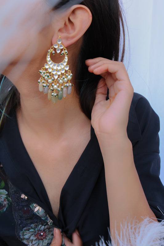 Fiona Kundan Chandbali Earrings