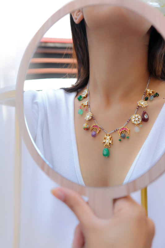 Vesha Multicolored Kundan Necklace