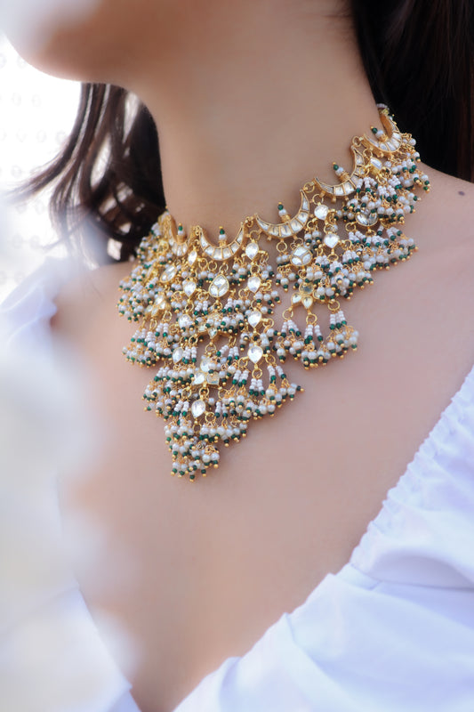 Riyaaz Kundan Green Necklace