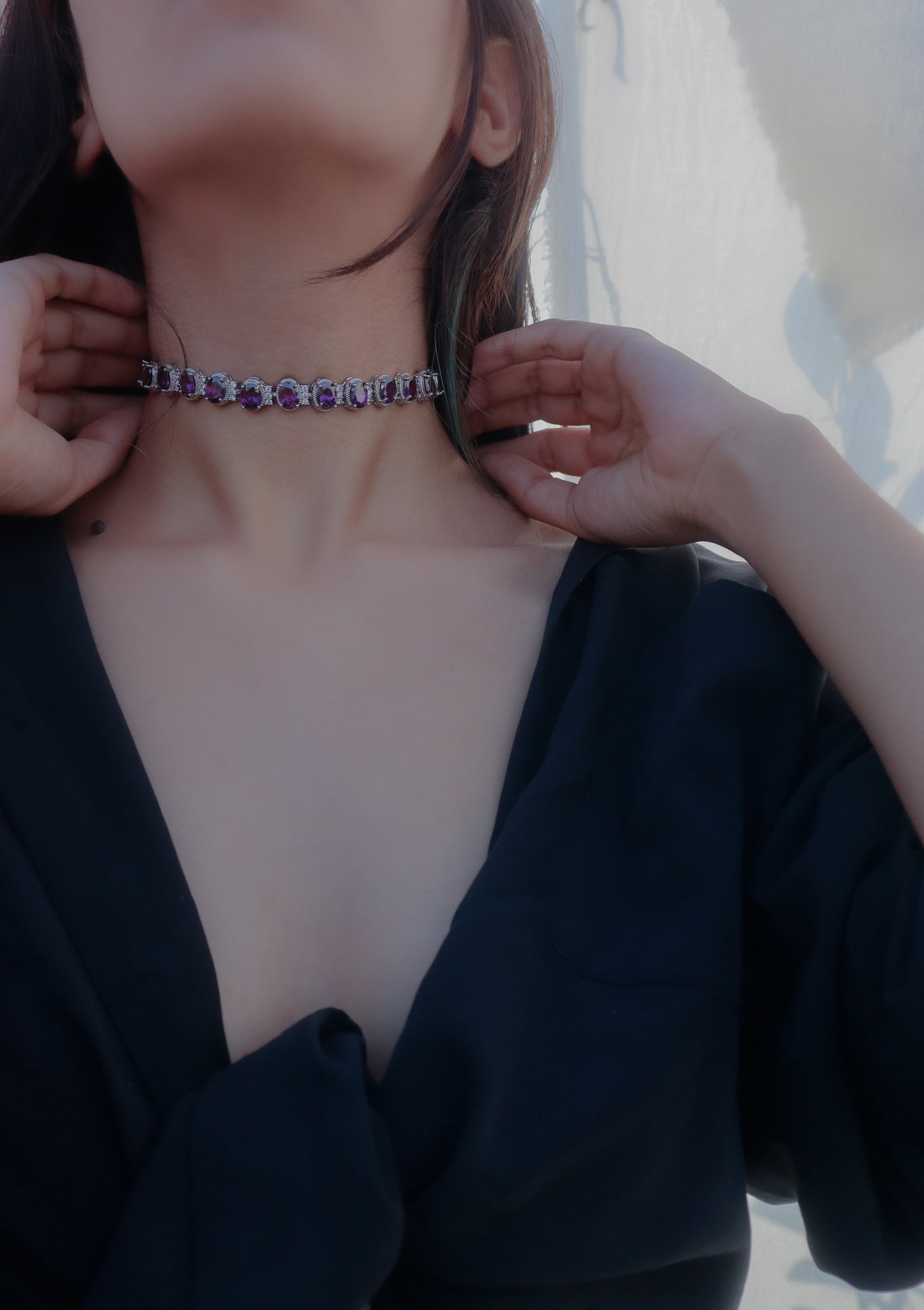 Ridha Purple Choker Necklace