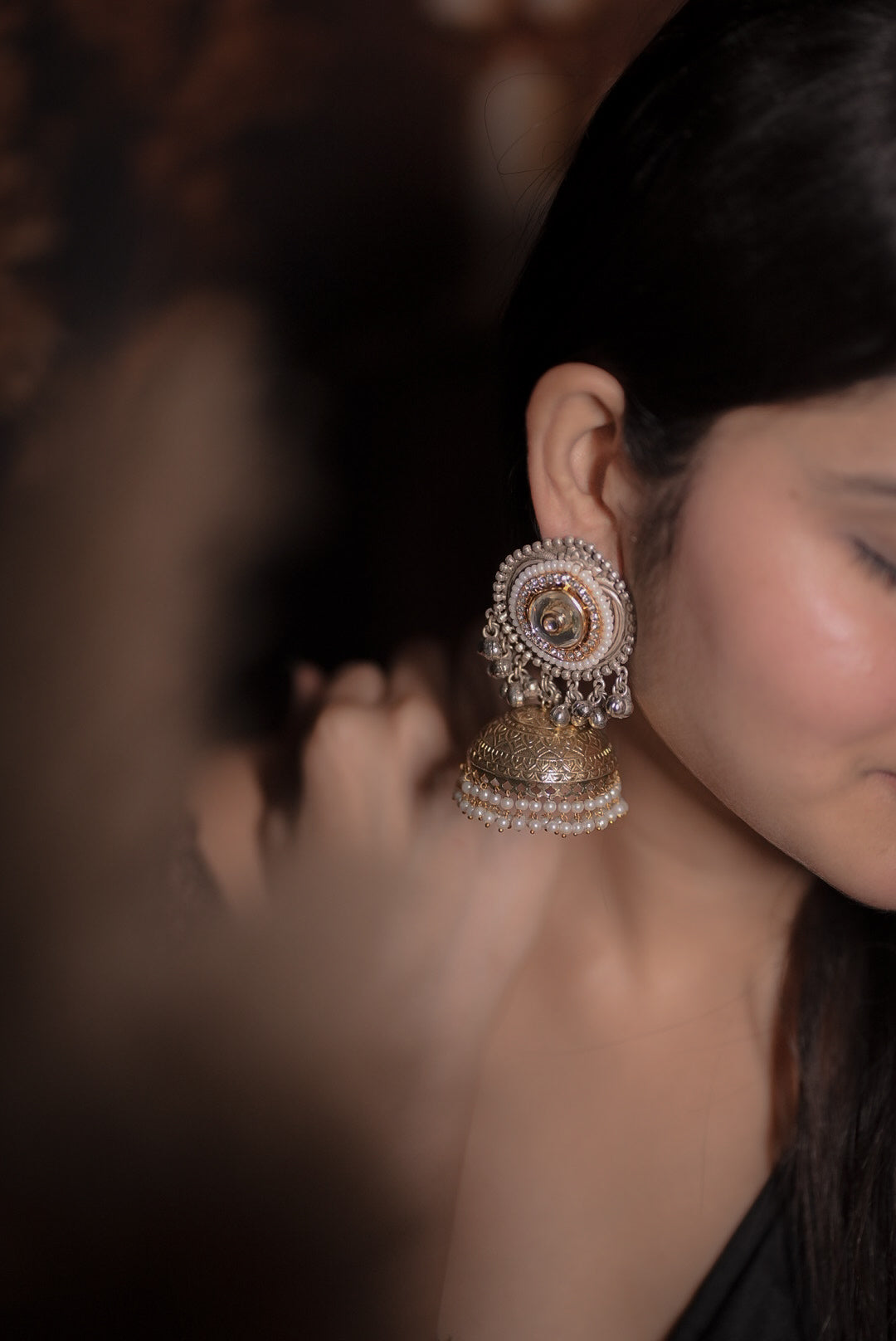 Mirum Polki Jhumka Earrings