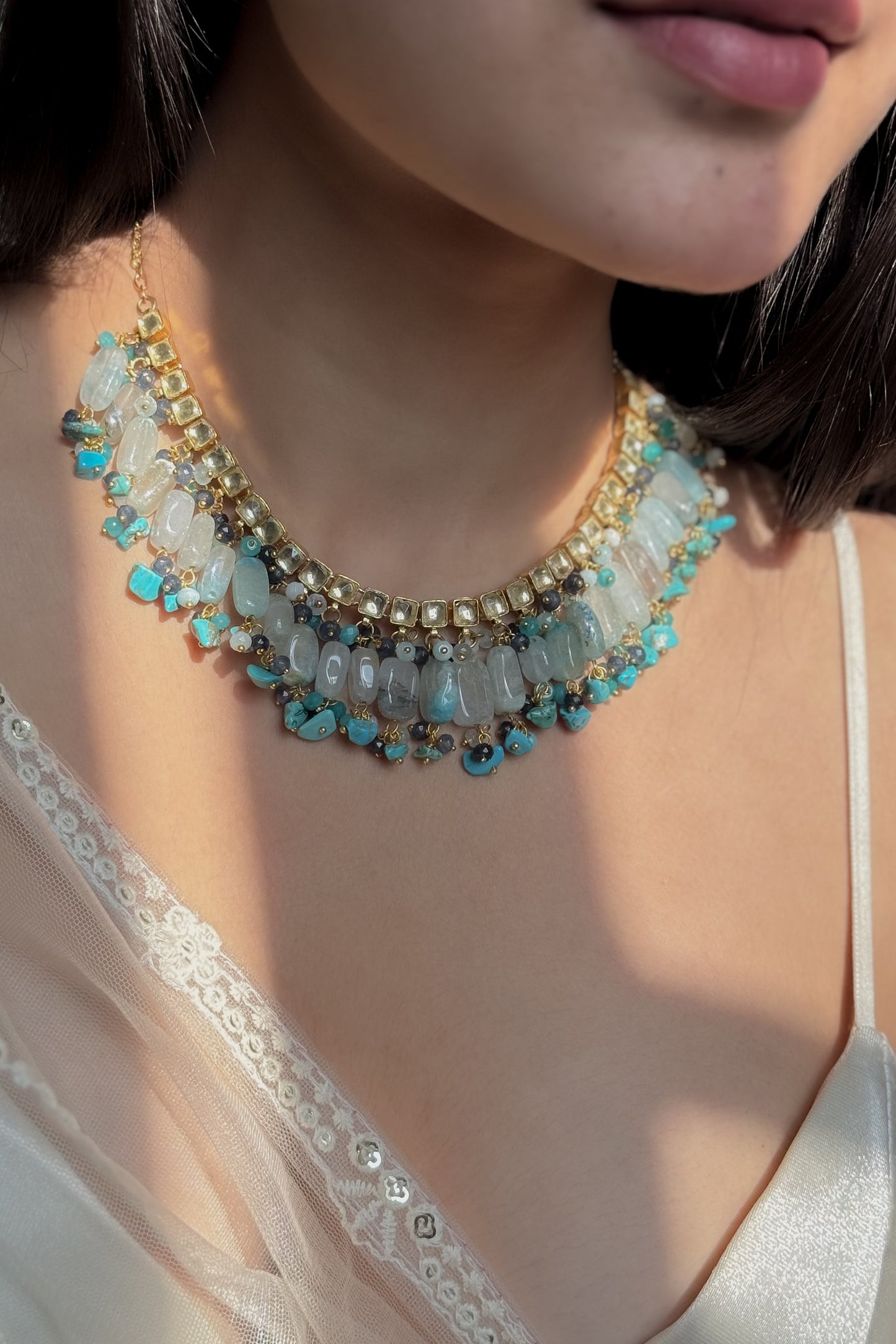 Hoorain Kundan Turquoise Necklace