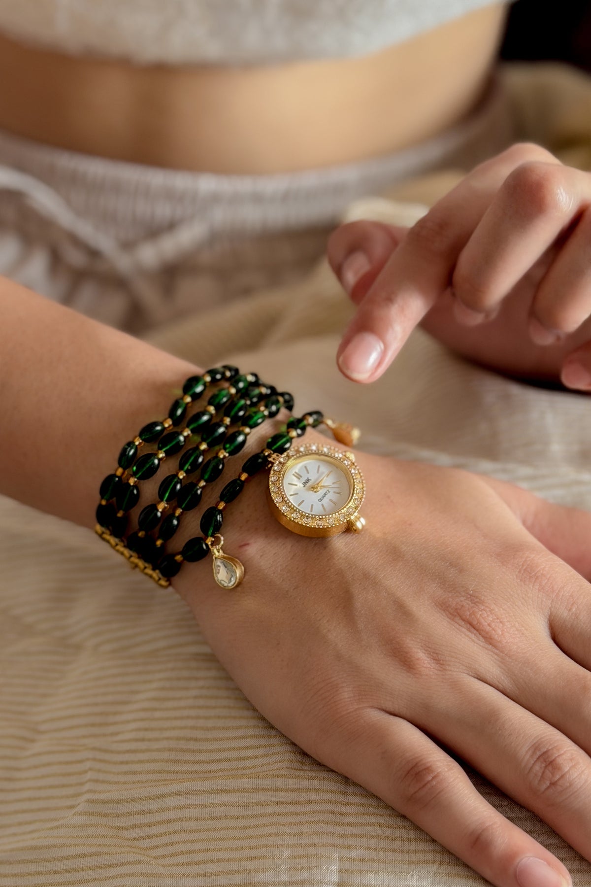 Areej Green Layered Watch