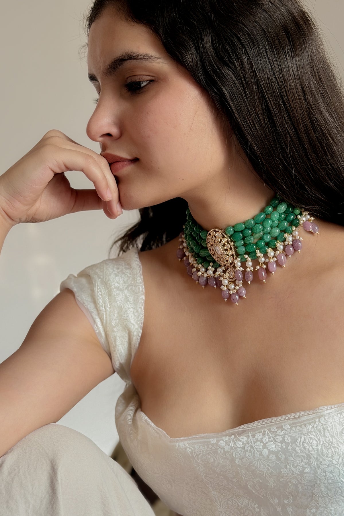 Siara Multicolor Polki Necklace