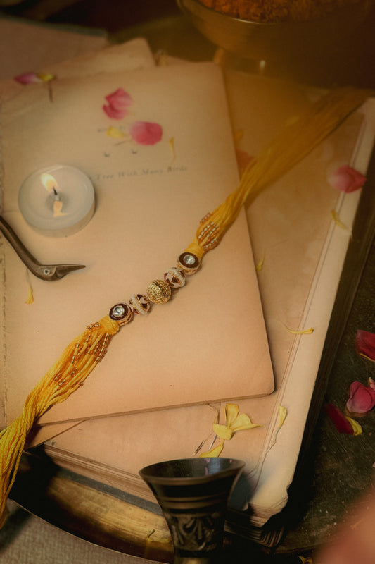 Divit Yellow Meenakari Rakhi